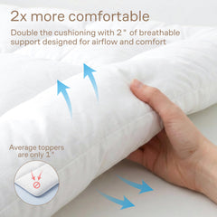 Niagara Sleep Solution adjustable straps and extra-length stretch sides keeping topper secure all night