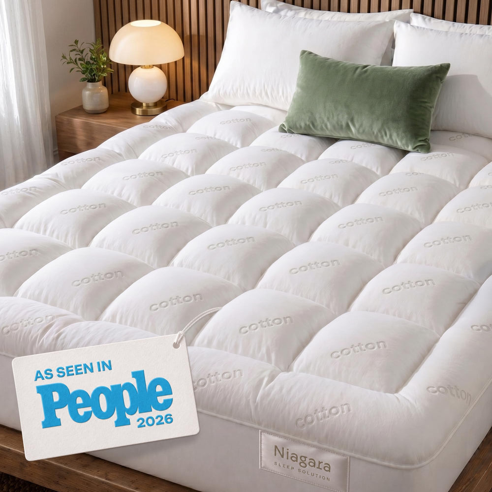 Niagara Sleep Solution full mattress pad front view showing smooth cotton top for comfort
