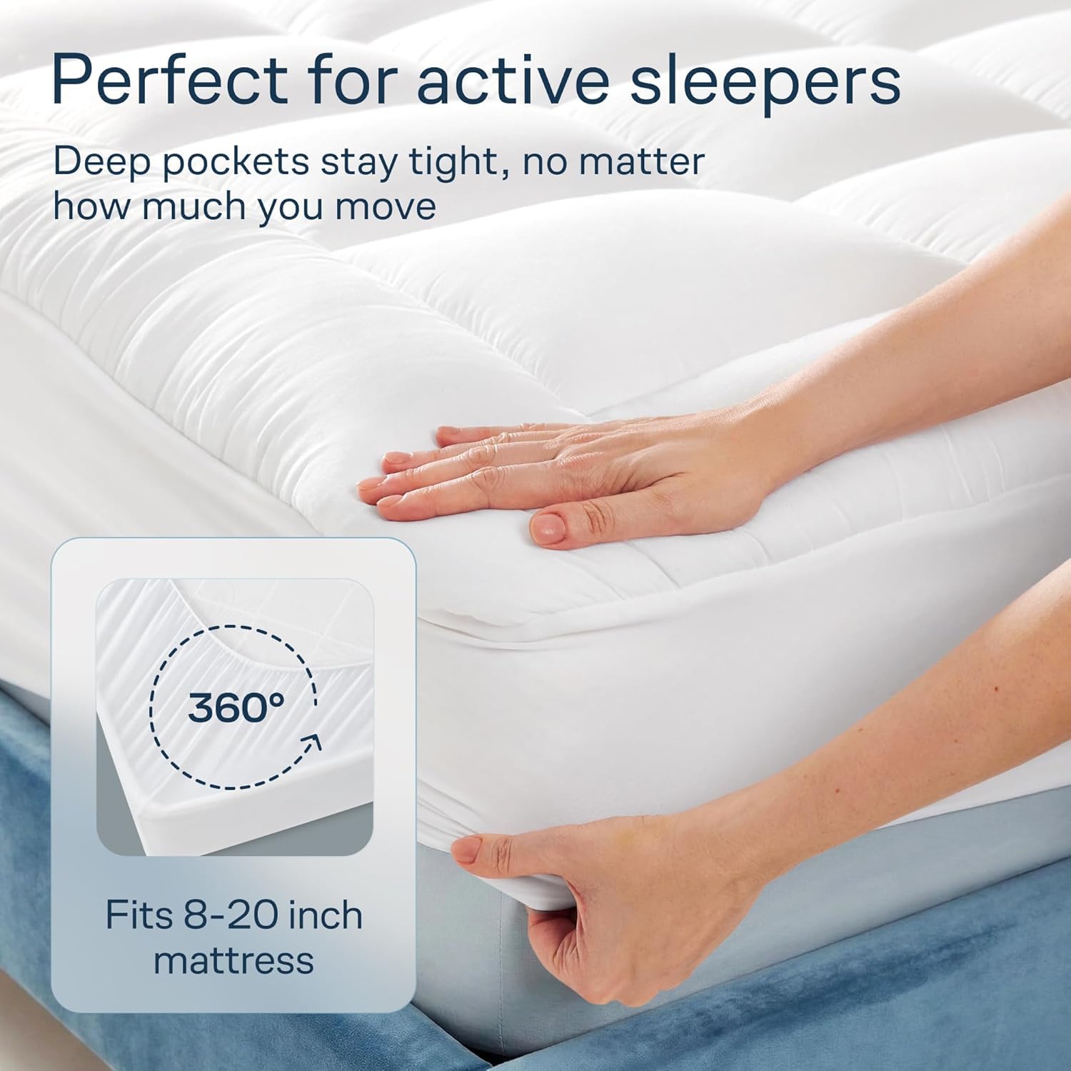 Niagara Sleep Solution pad on a made bed in bedroom showing upgraded sleep surface