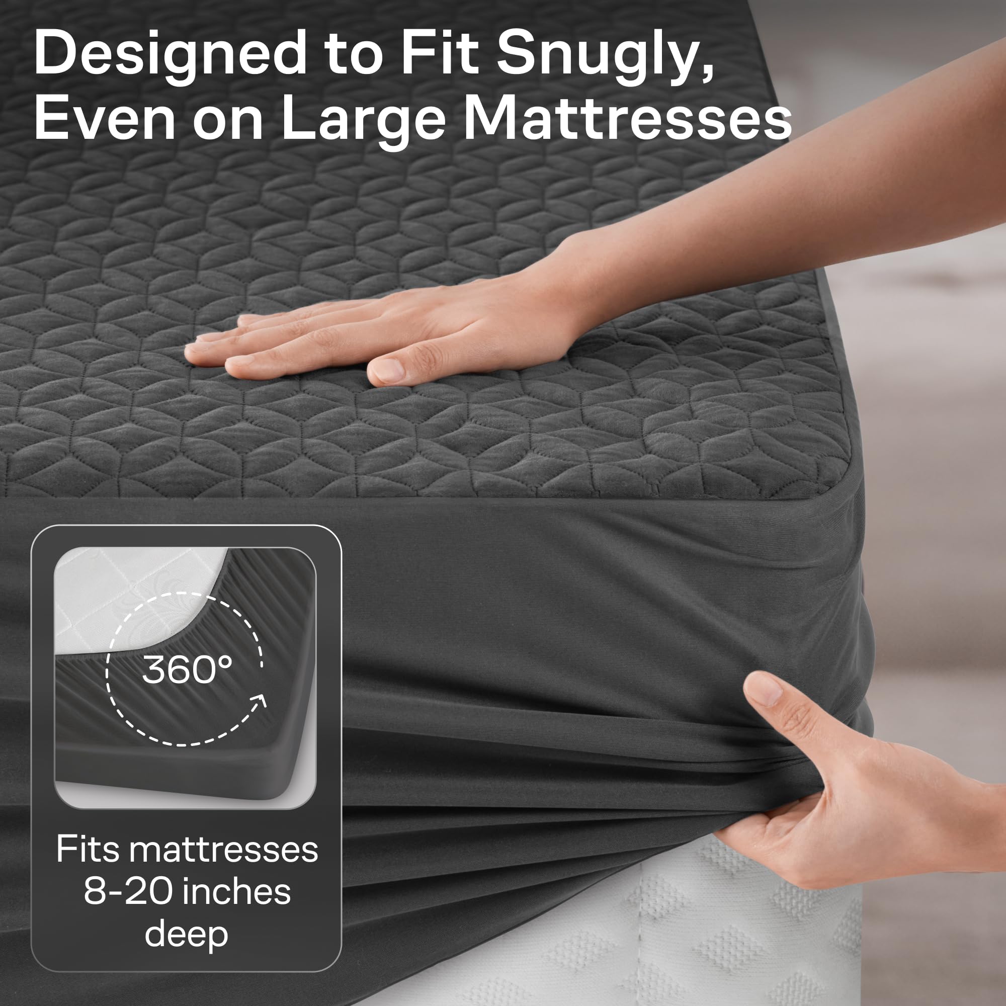 Niagara Sleep Solution protector beside ruler for scale showing fit for 8–20 inch mattresses