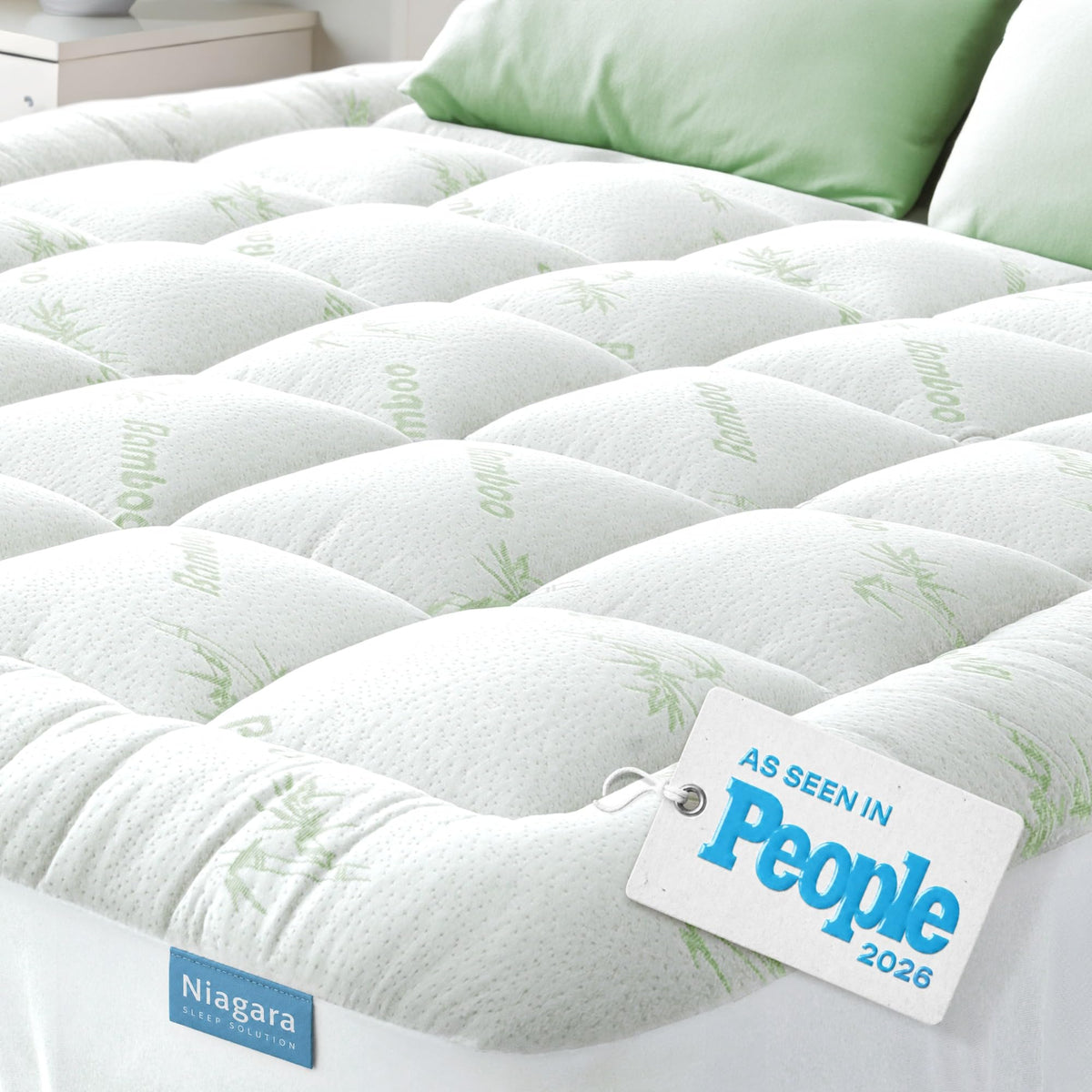 Niagara Sleep Solution front packaging showing king topper and benefits