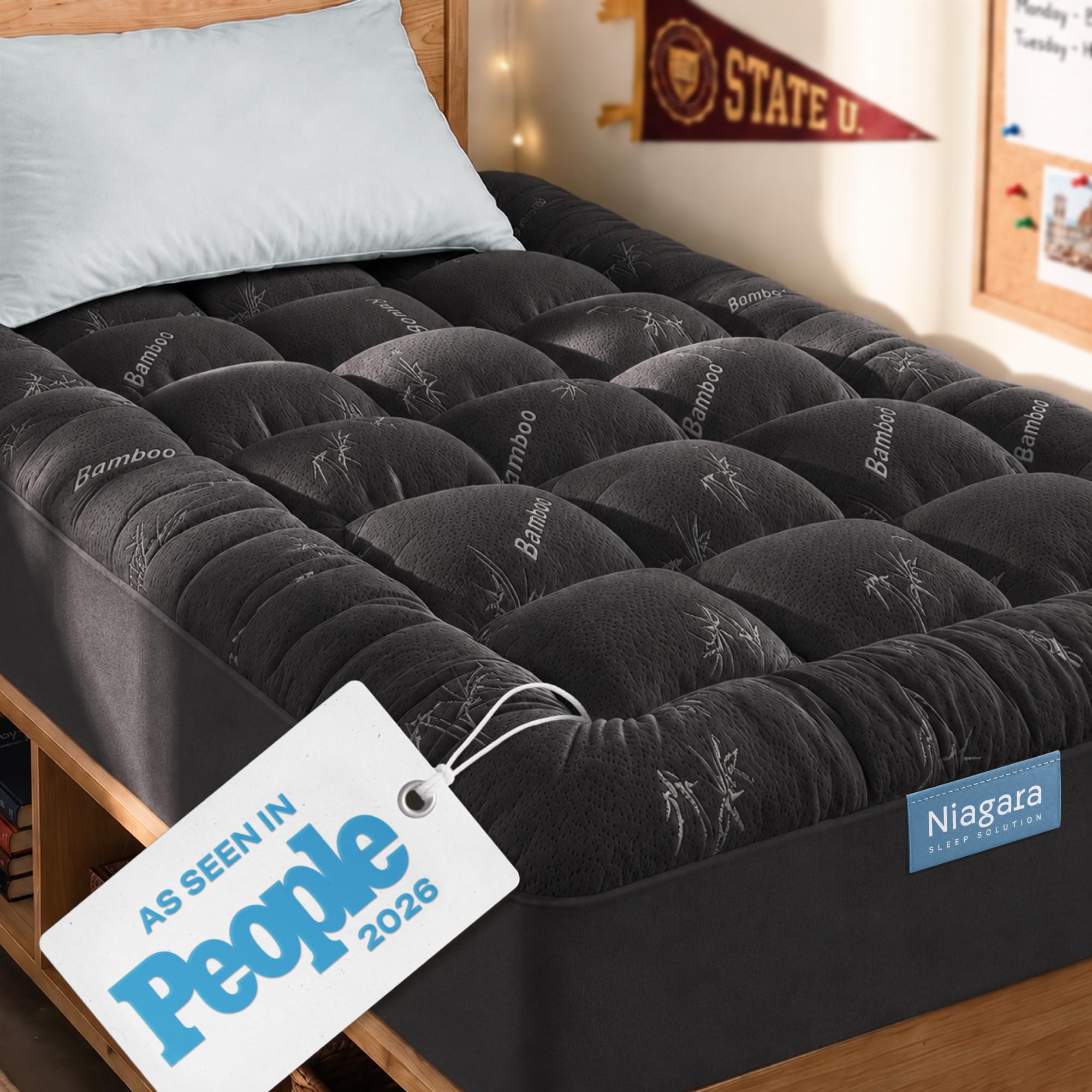Niagara Sleep Solution front packaging showing Twin XL topper and benefits
