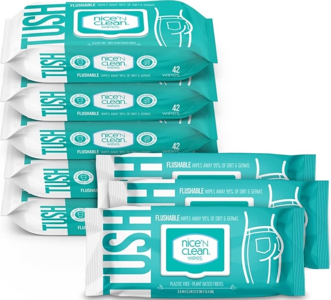 Nice 'N Clean front packaging highlighting Aloe and Vitamin E benefit