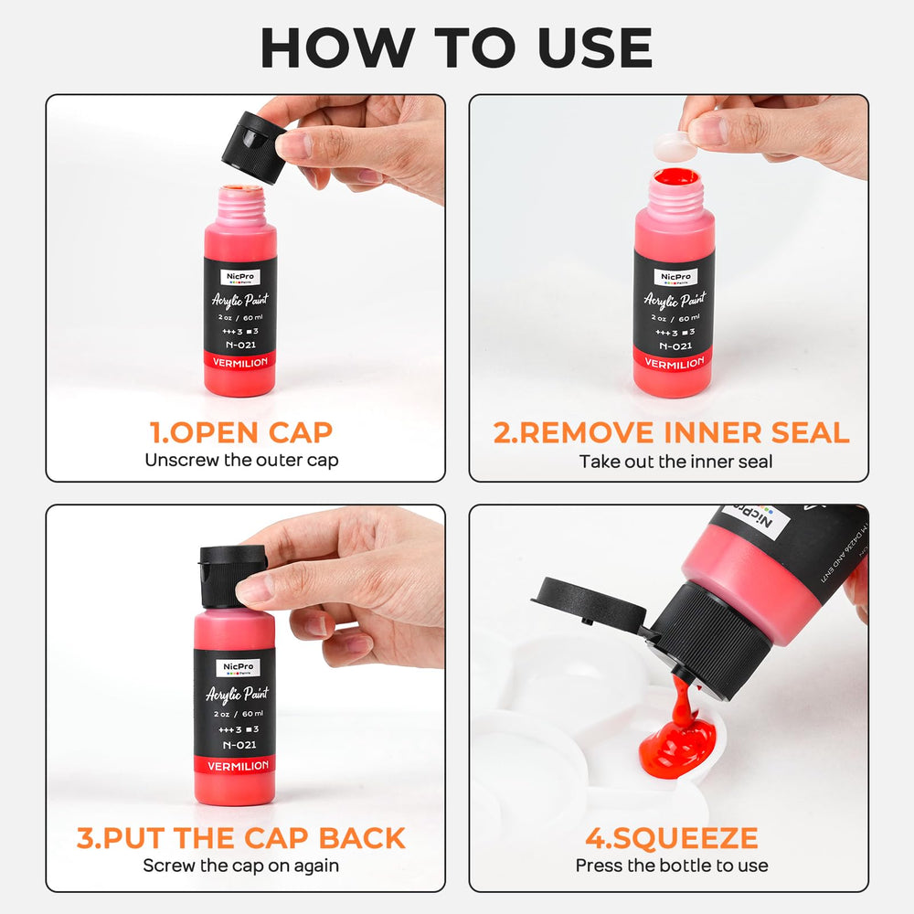 Nicpro bottles beside a hand to show 2oz scale for convenient storage benefit
