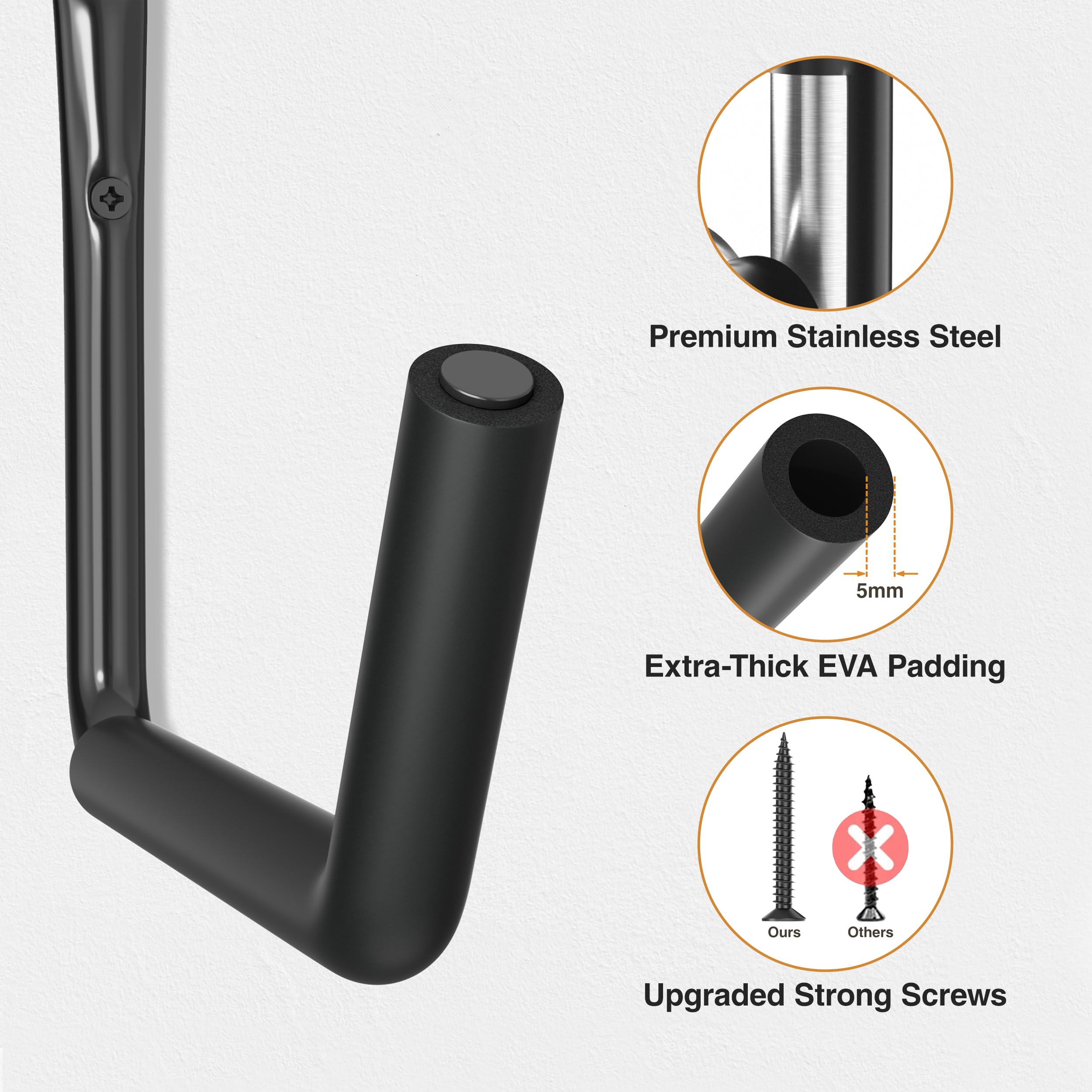 niffgaff hooks supporting a bicycle and helmet for organized storage