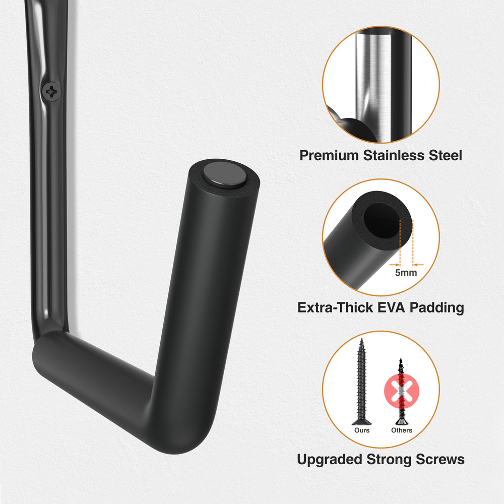 niffgaff hooks supporting a bicycle and helmet for organized storage