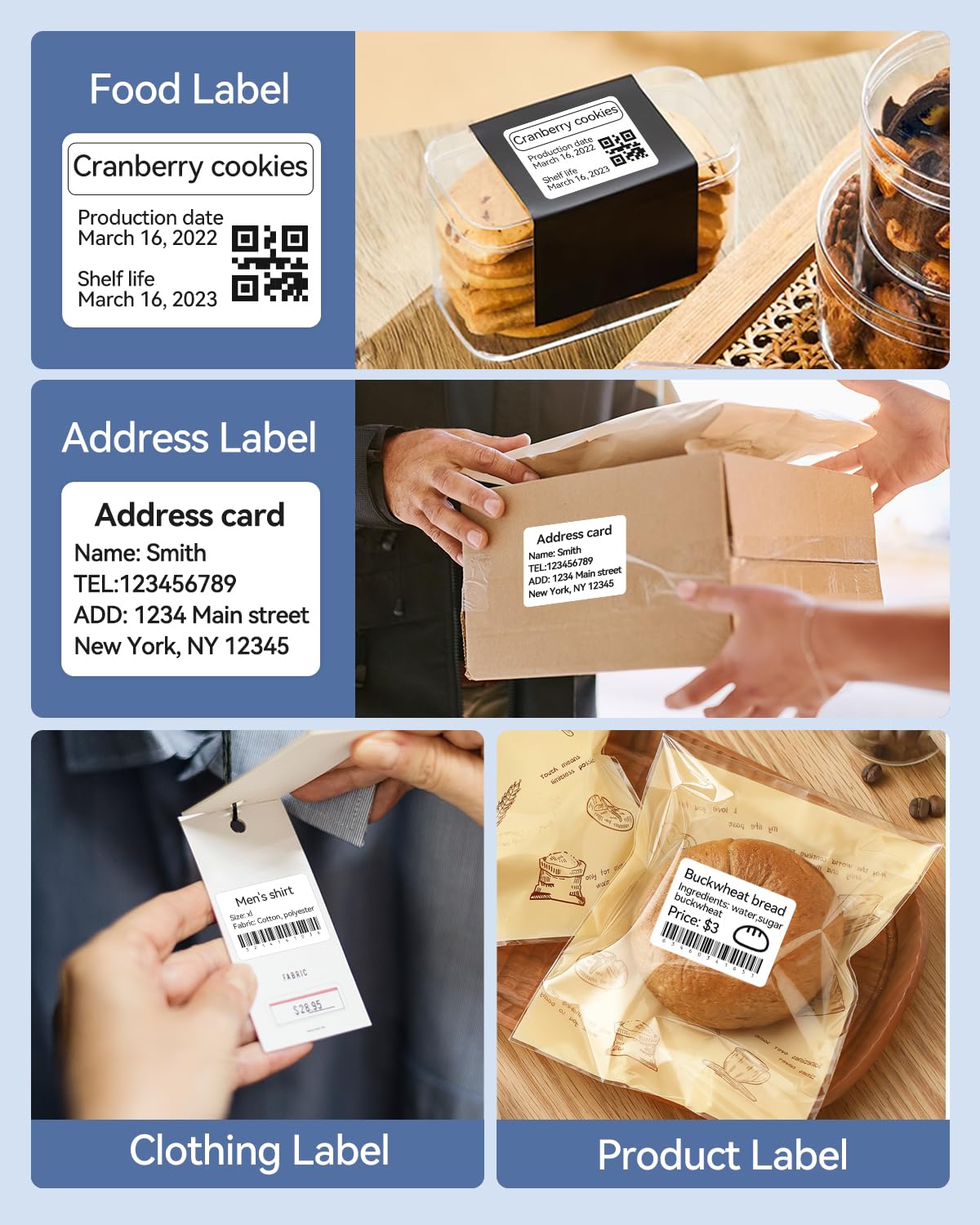 NIIMBOT label next to ruler showing 50×30 mm scale for accurate sizing