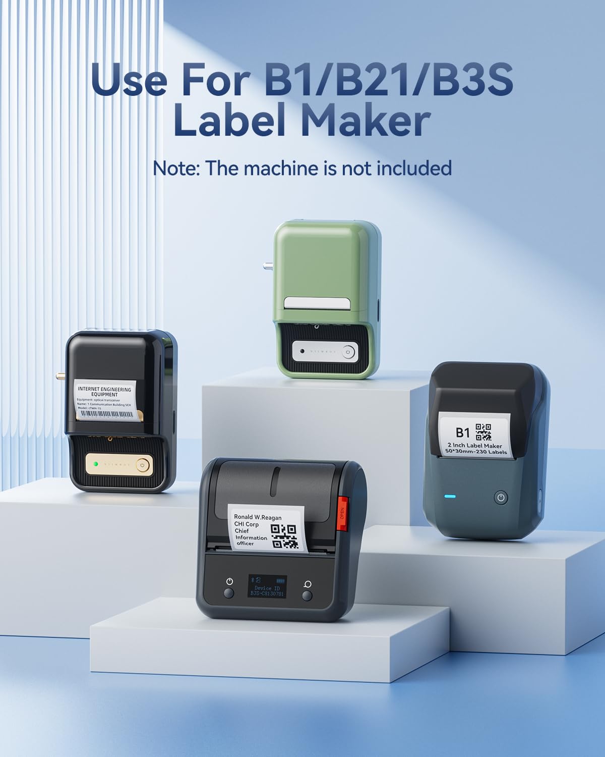 NIIMBOT lifestyle desk scene with labels in use, showing organization benefit