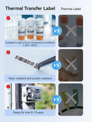 NIIMBOT M2 paired with smartphone app showing fast Bluetooth setup and editing