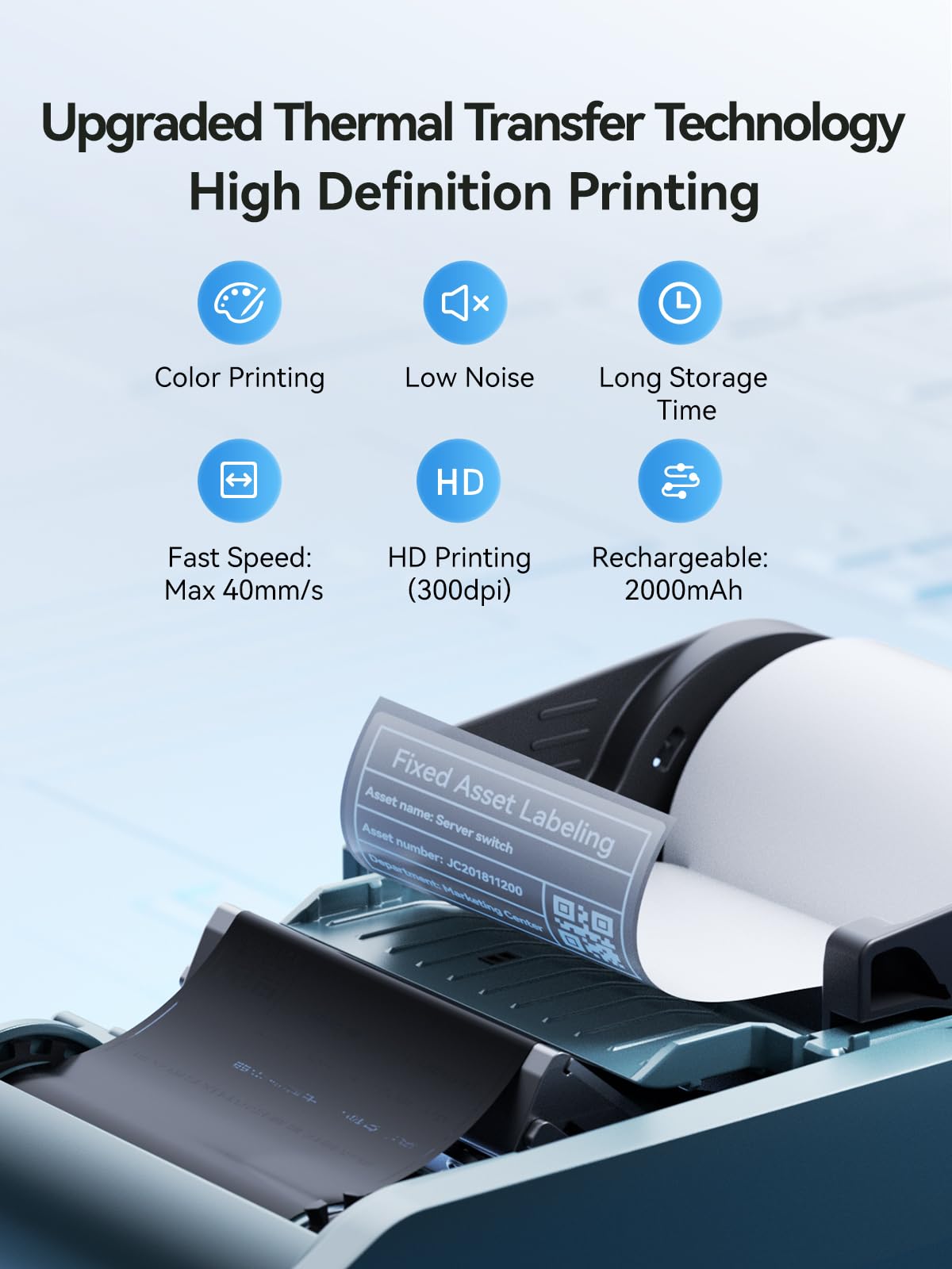 NIIMBOT M2 barcode label example showing precise, scannable barcode printing