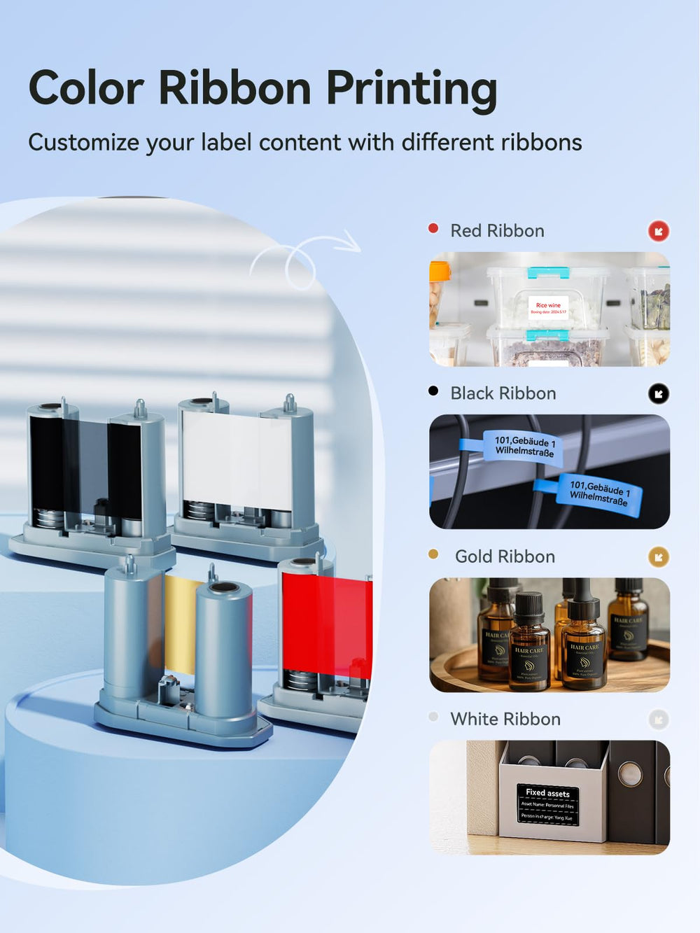 NIIMBOT M2 labels applied to refrigerator demonstrating waterproof, lasting labels