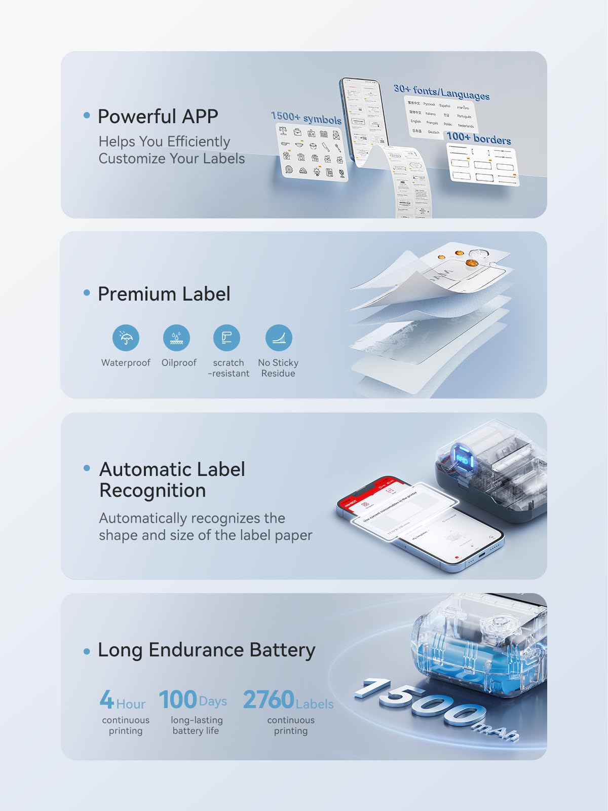 NIIMBOT next to coins to show size and portable benefit for travel
