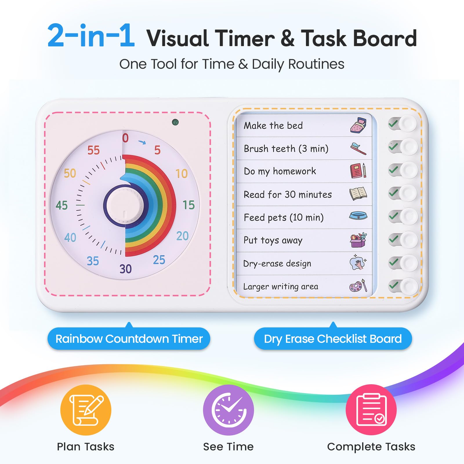 Nikafly close-up of colorful timer disk enhancing quick time awareness