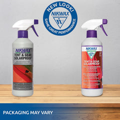 Nikwax in use spraying a tent seam to demonstrate quick application and protection