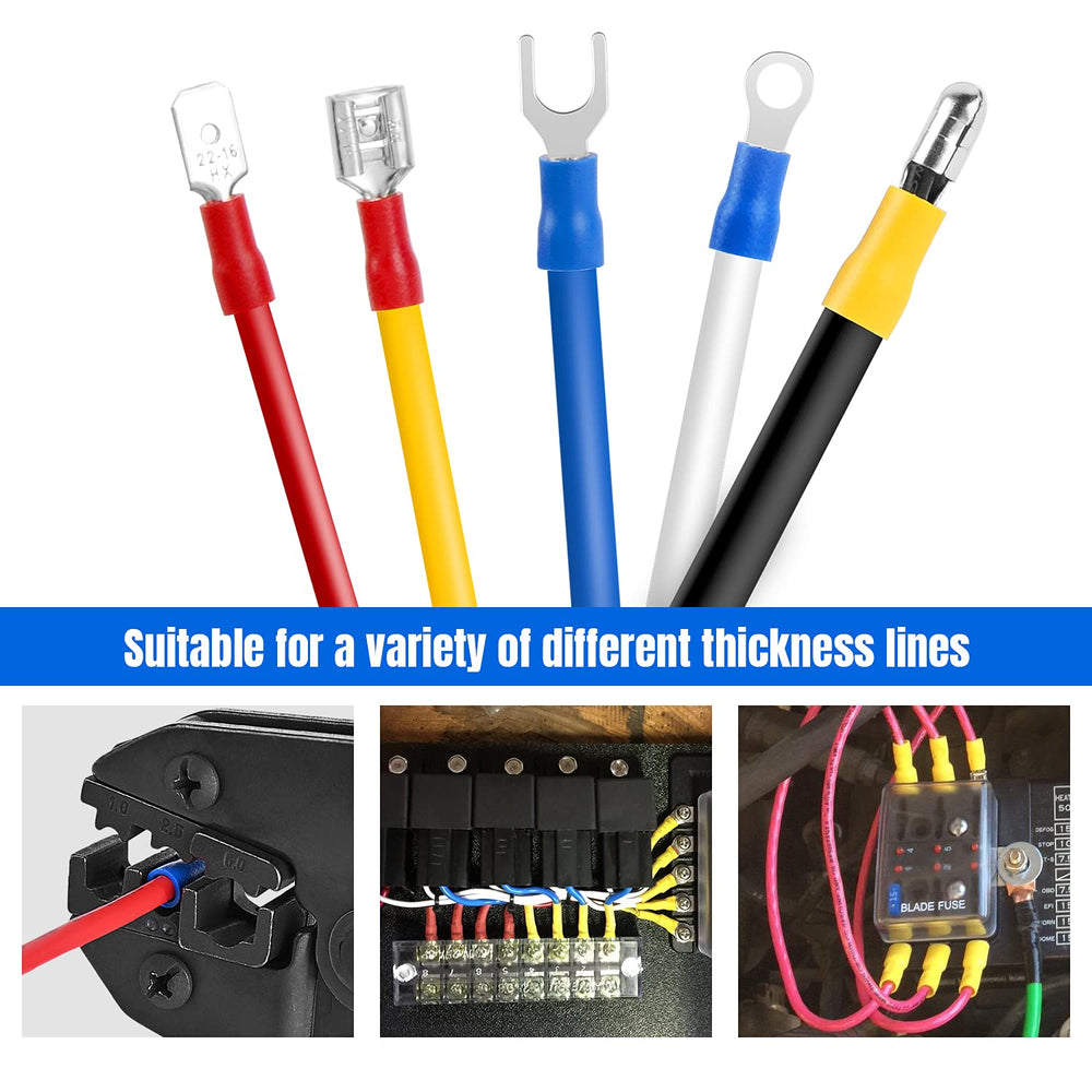 Nilight spade and fork terminals displaying insulated ends for safe screw terminal use