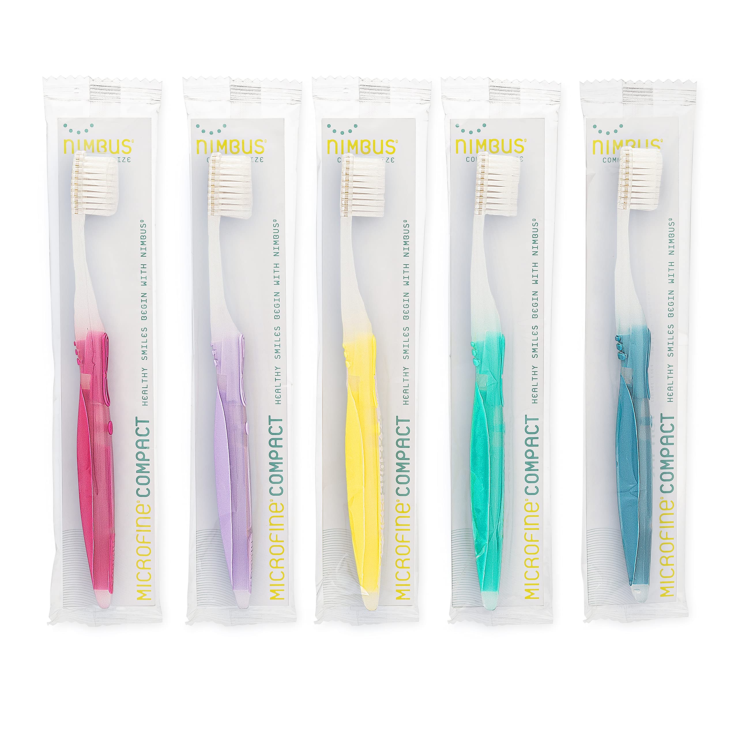 Nimbus front packaging showing compact head and five-pack benefits