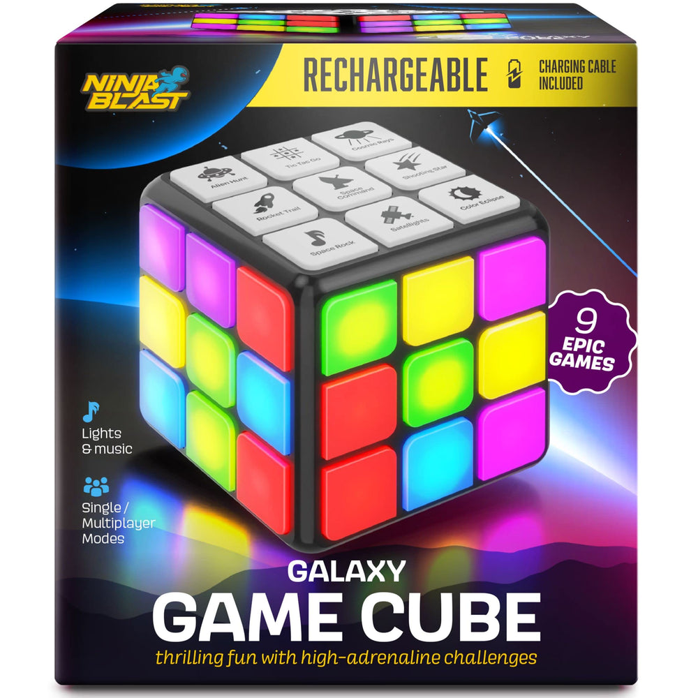 Ninja Blast front view showing colorful lights and cube design, engaging for quick play