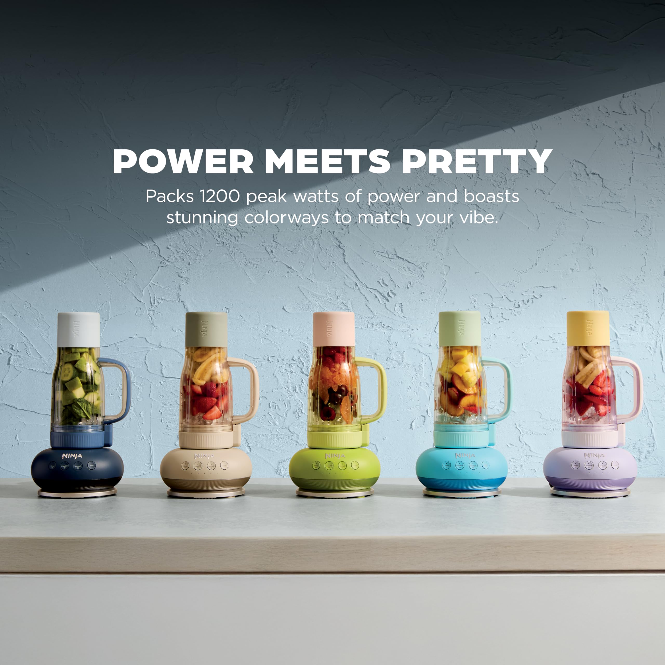 Ninja BlendBOSS travel tumbler locked to base for mess-free blending on the go