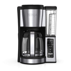 Ninja CE251 front view showing stainless steel finish and carafe, highlighting reliable brewing