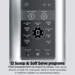 Ninja dispensing lid with swirl press for smooth soft serve benefit