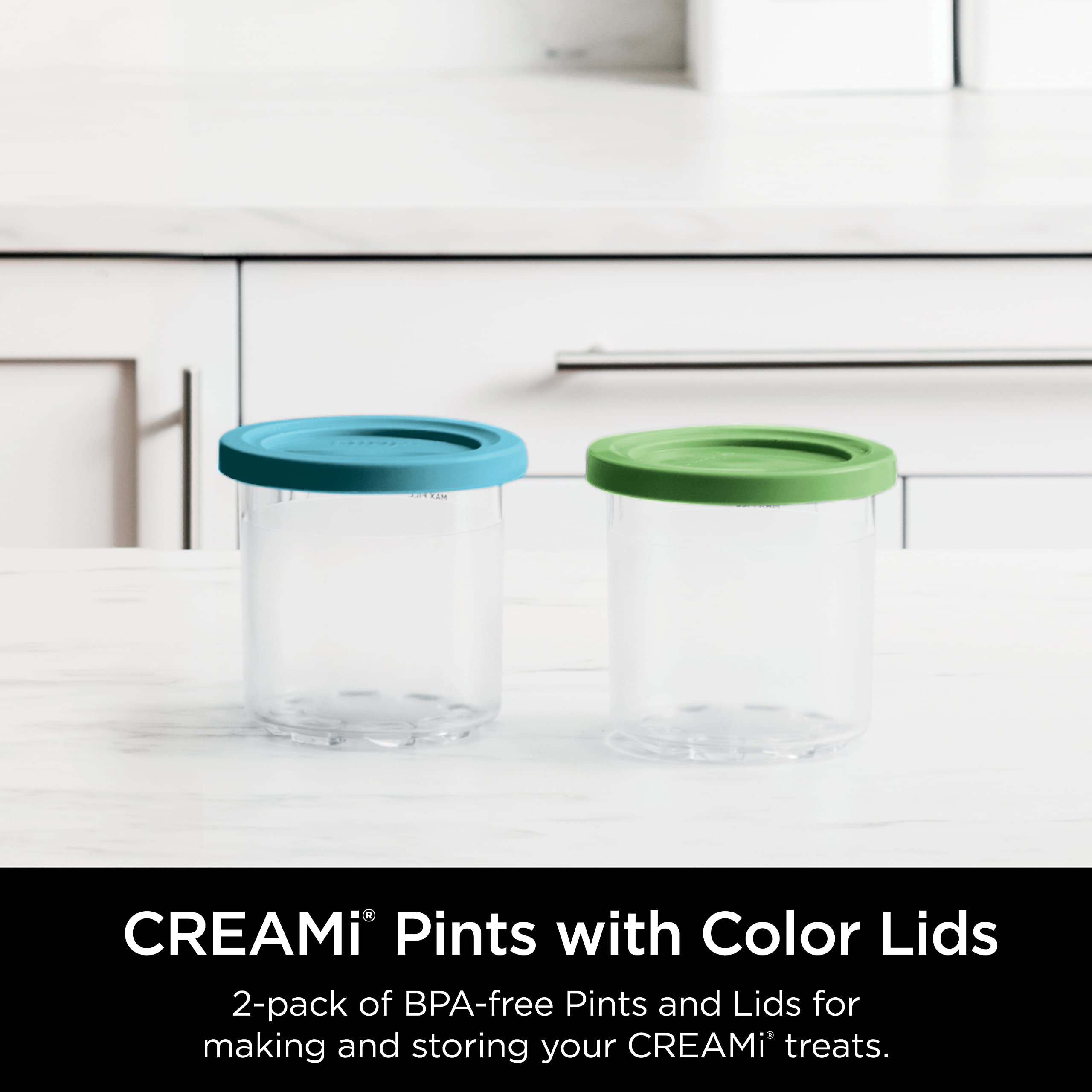 Ninja CREAMi pint placed in NC300 machine demonstrating ready-to-process convenience