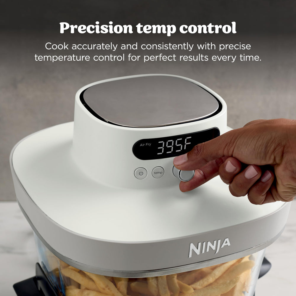 Ninja crisper plate close-up showing perforations for crispier results
