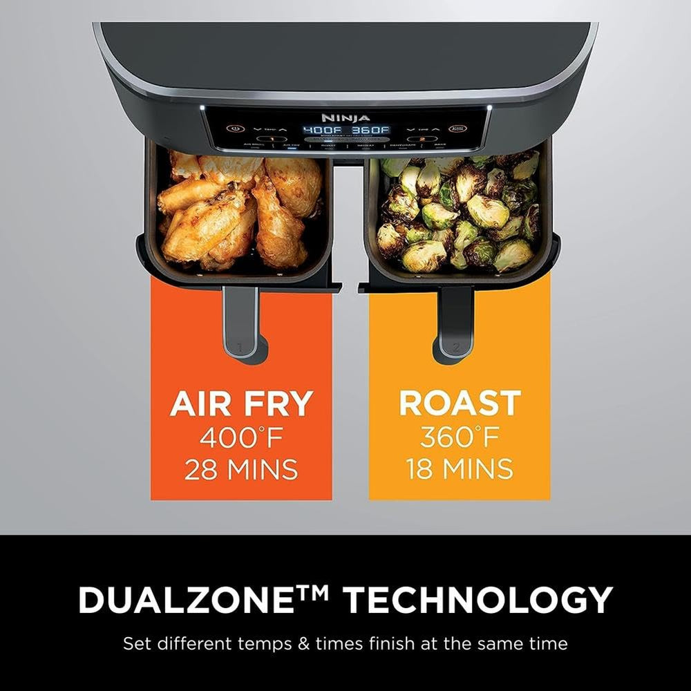 Match Cook button demo on Ninja enabling identical settings across both baskets effortlessly