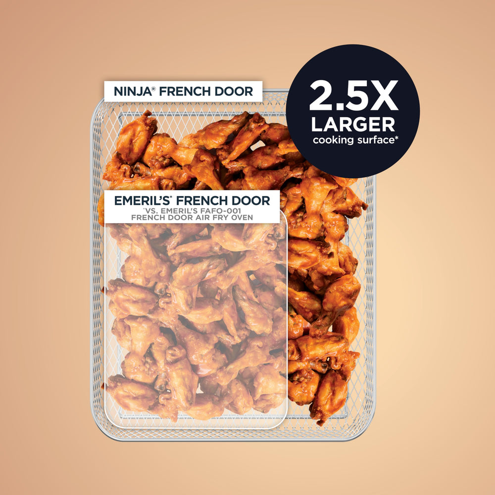 Ninja FO101 French doors open for easy, one‑hand access and space saving