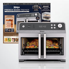 Ninja FO101 front view stainless showing compact, premium countertop look
