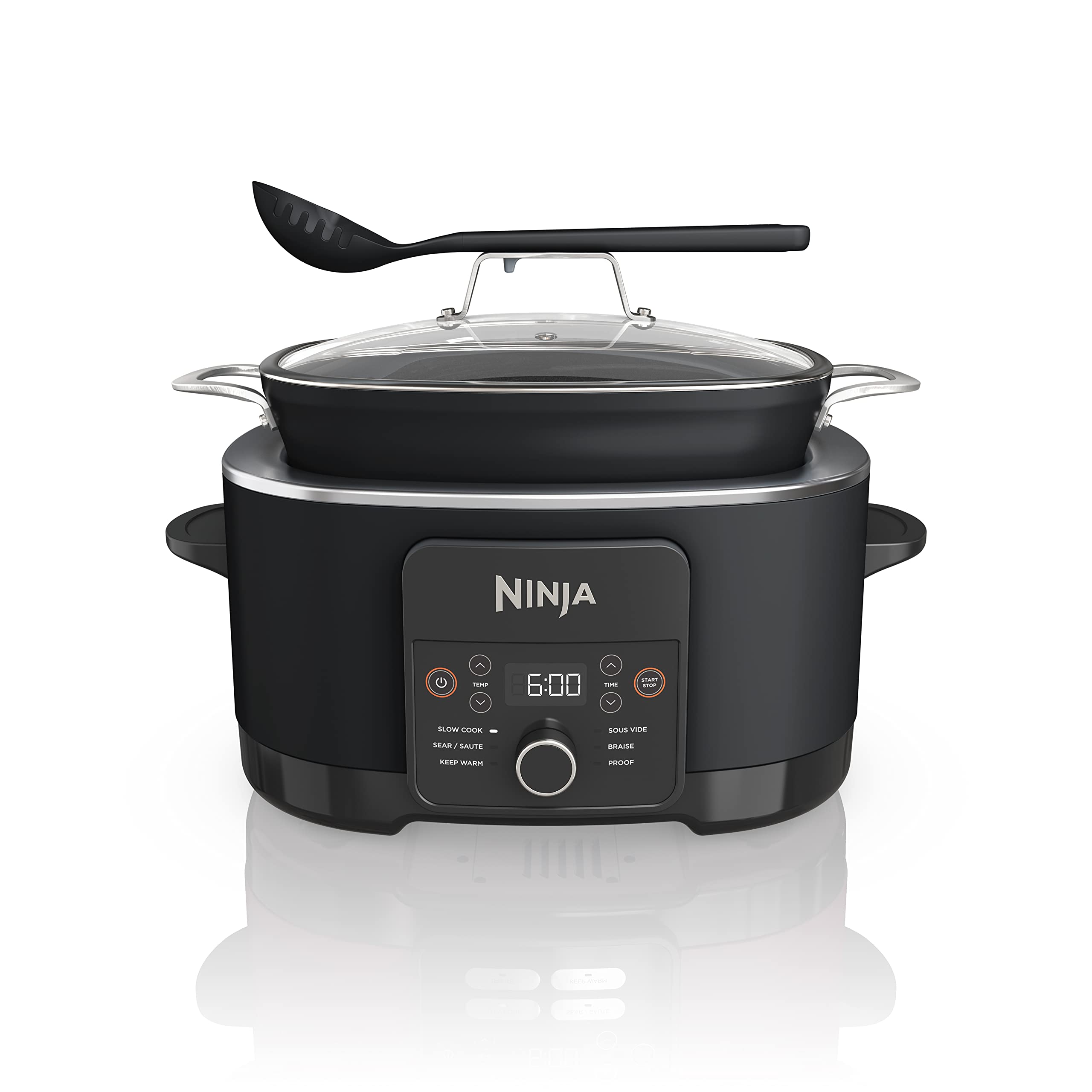 Ninja PossibleCooker PLUS front view showing control panel and 8.5 qt pot for versatile cooking