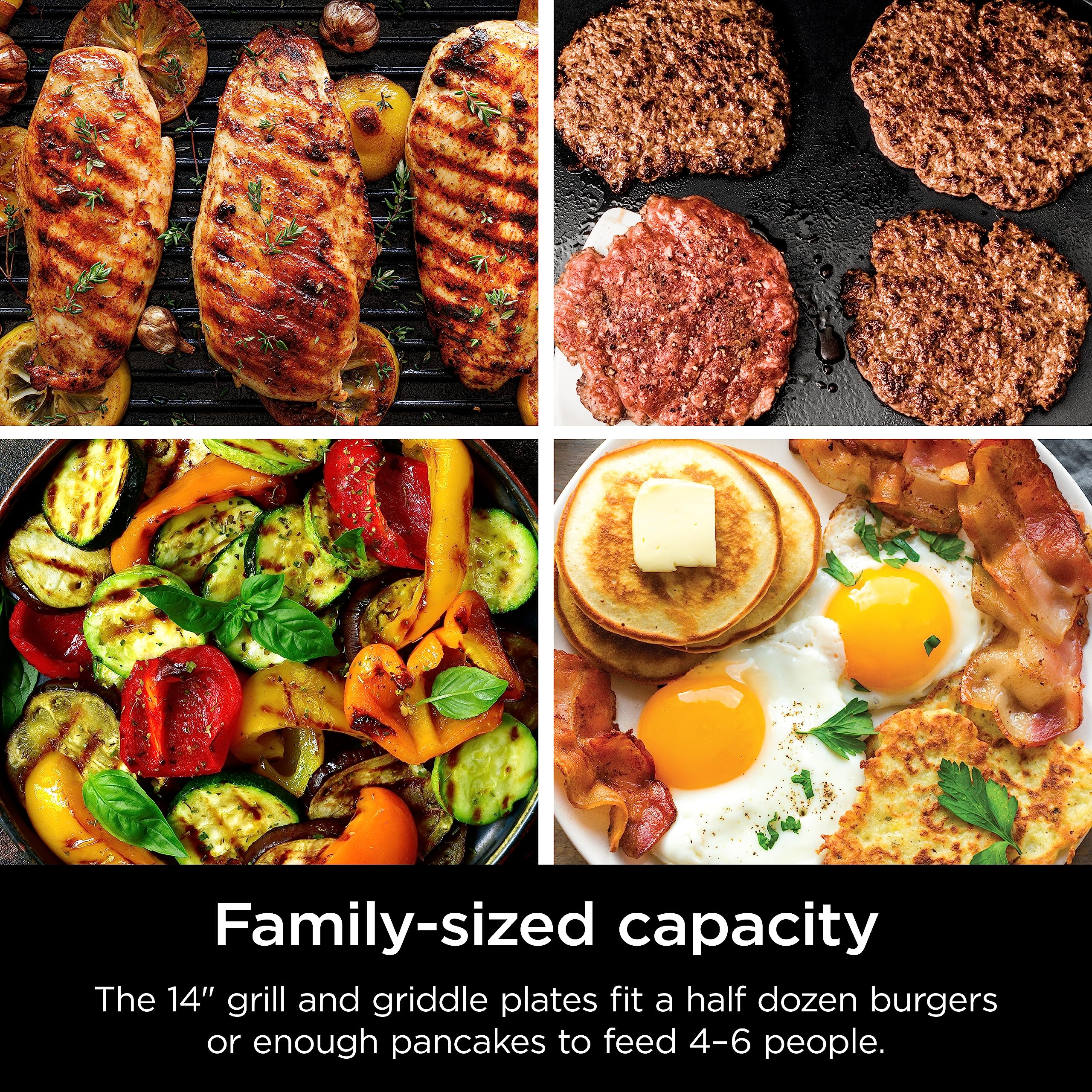 Ninja Sizzle removable plates with grease catcher for easier cleanup