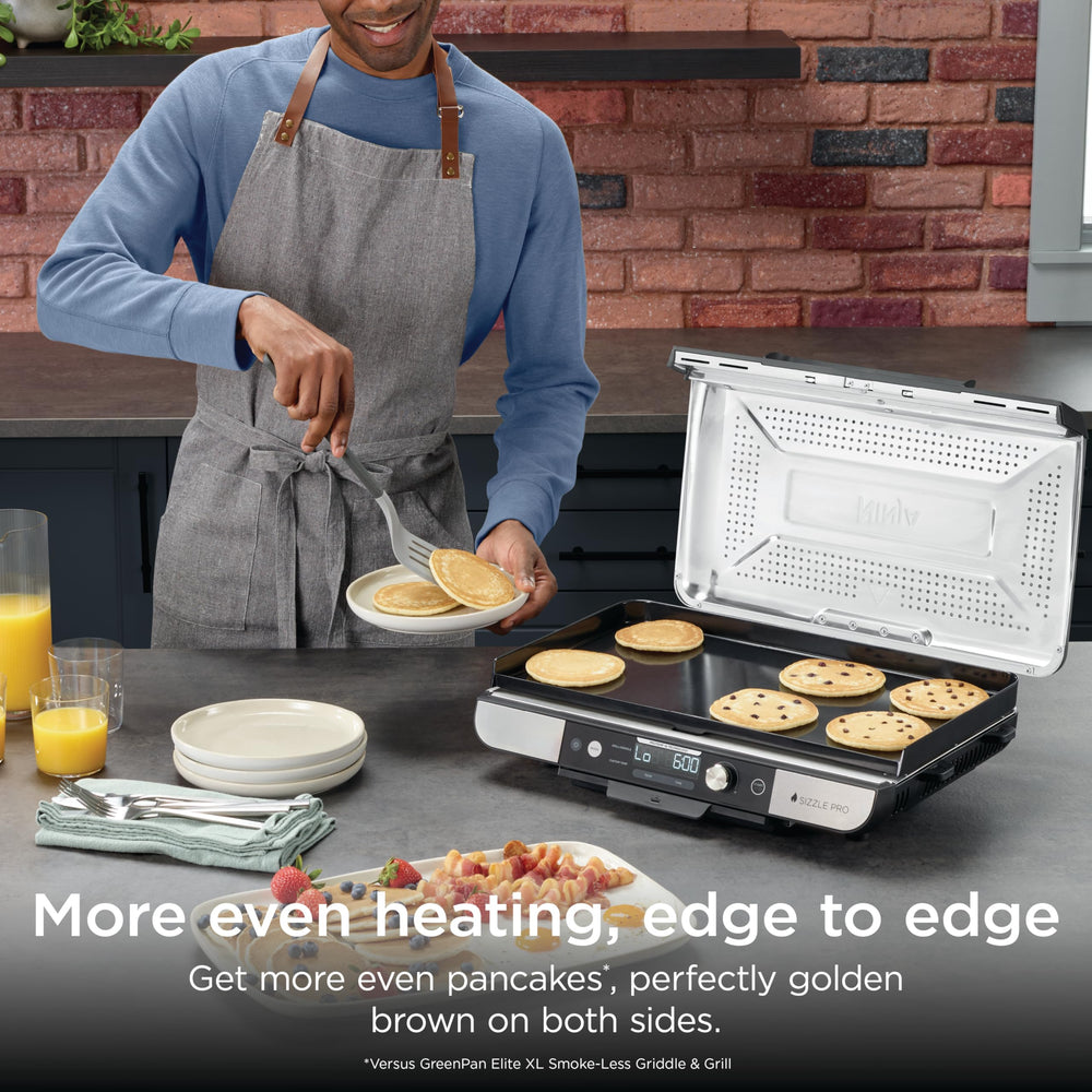 Ninja brand lid down melting cheese illustrating heat lock for finishing dishes