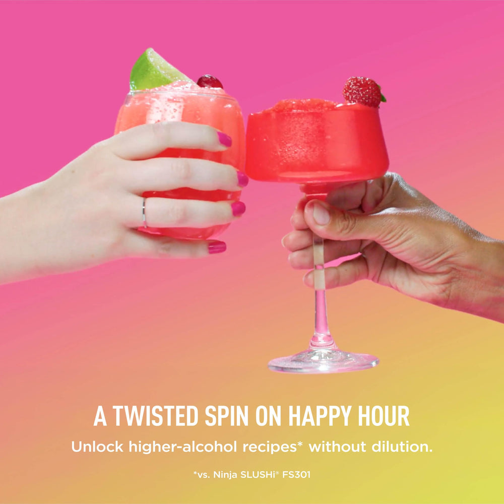 Ninja SLUSHi Twist vessel in rinse-cycle mode demonstrating easy-clean convenience
