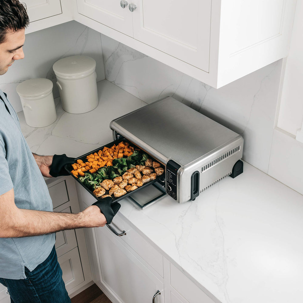 Ninja SP101 removable back panel open for cleaning, showing easy maintenance