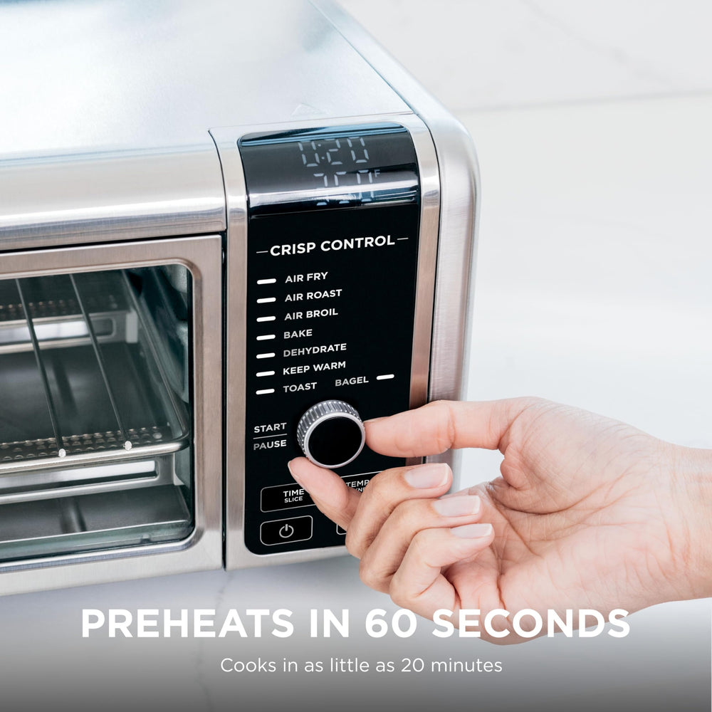 Ninja SP101 flipped up against backsplash, demonstrating space-saving storage