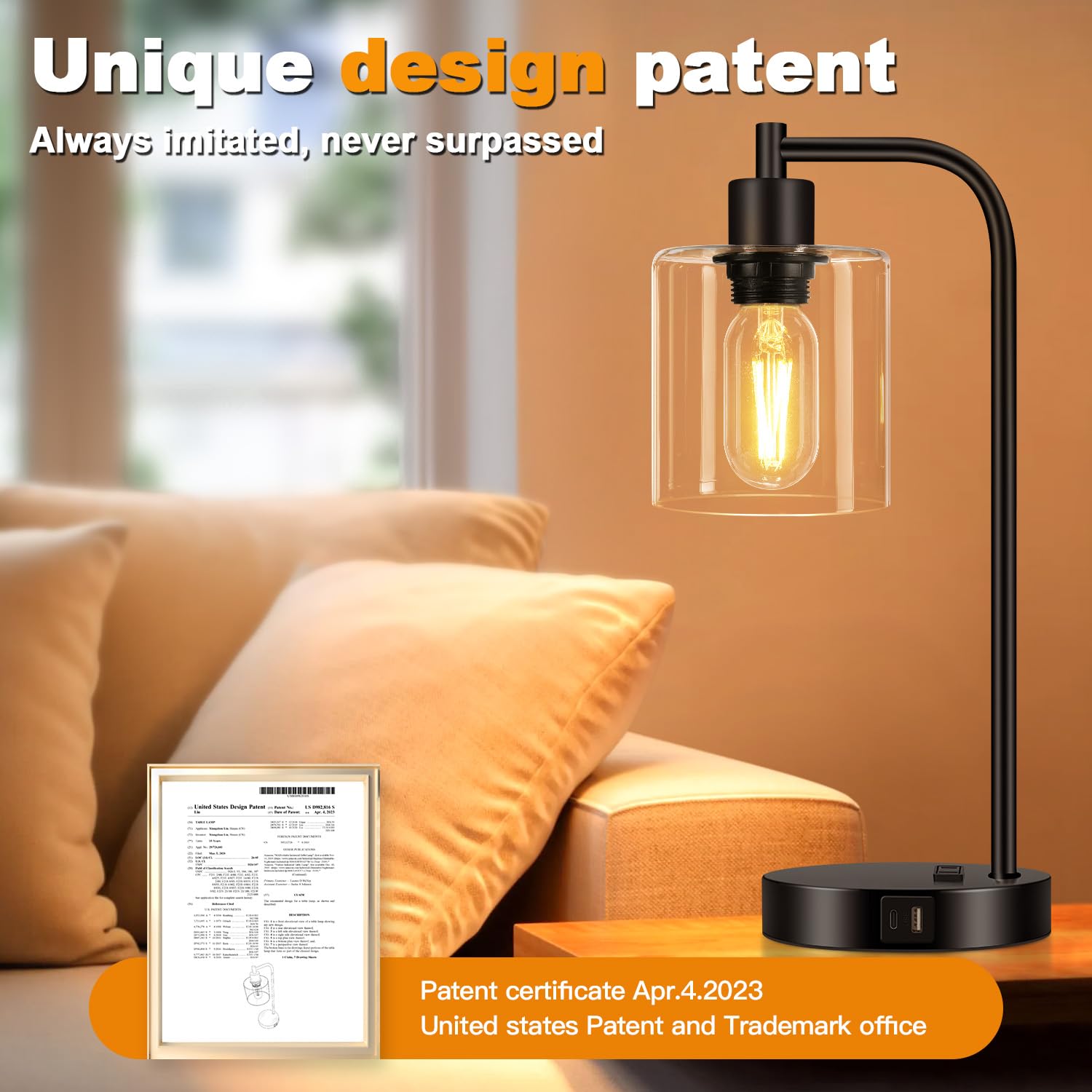 Nintiue lamp in bedroom lifestyle scene creating cozy ambient lighting
