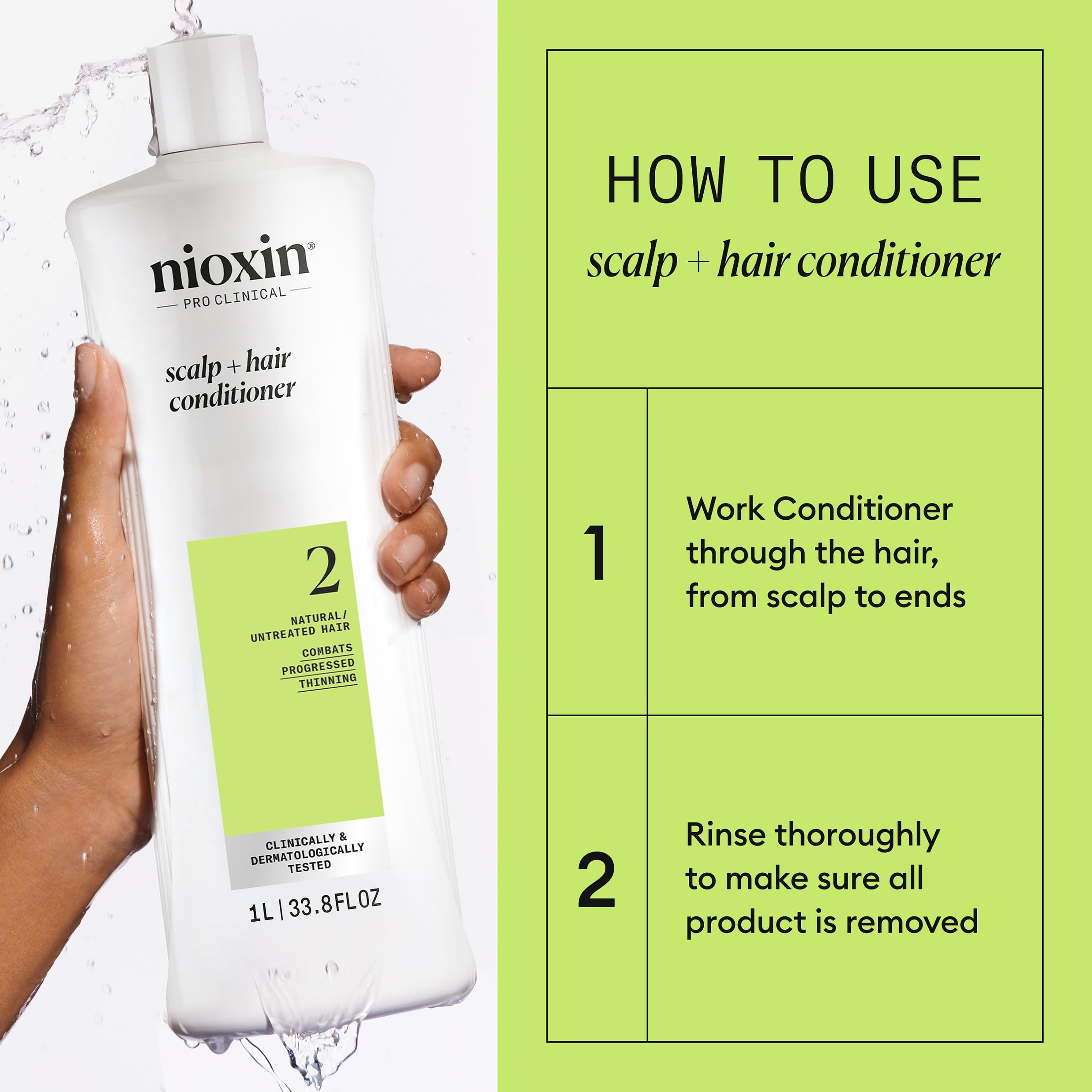 NIOXIN before and after hair comparison showing fuller-looking results benefit