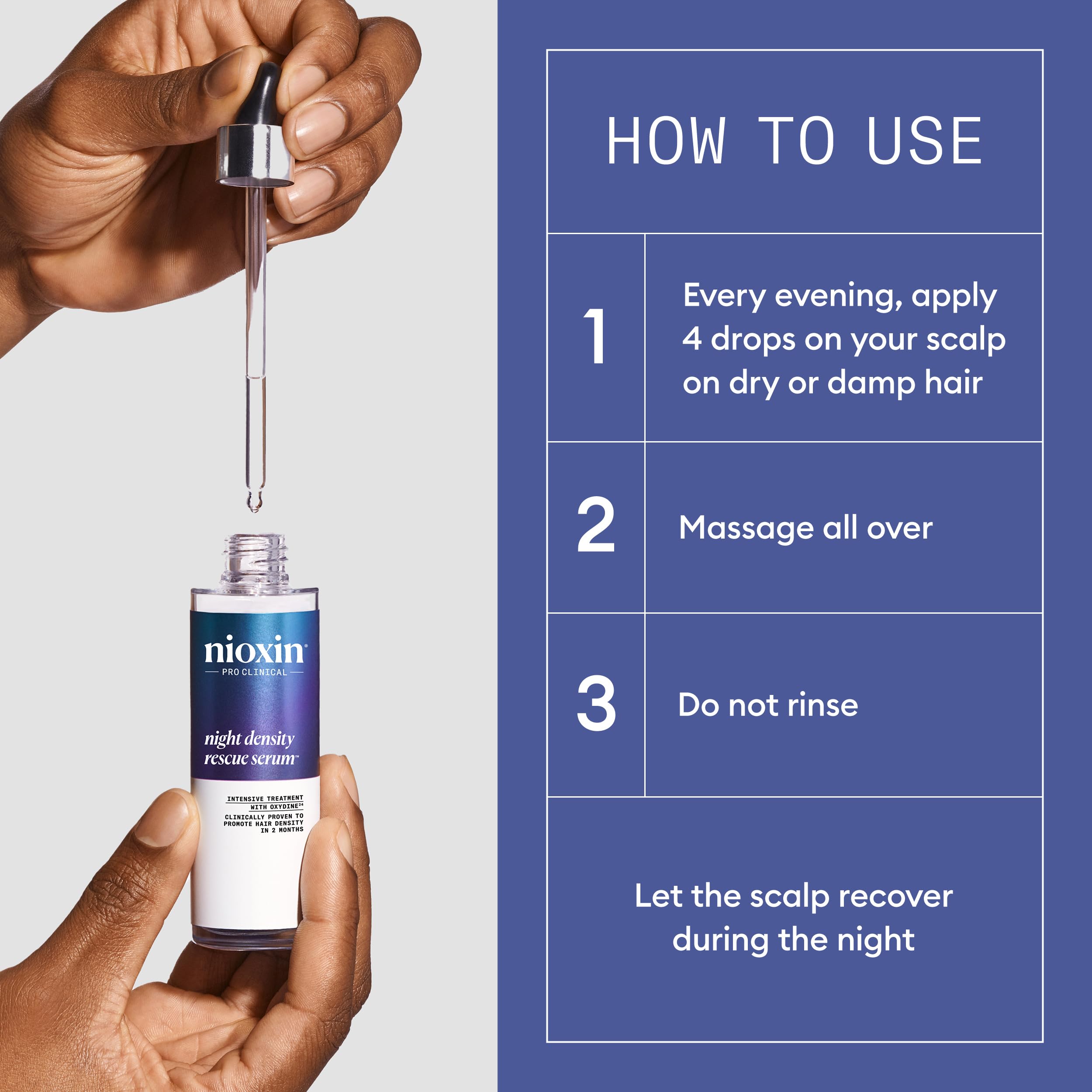 Scale comparison before and after using Nioxin for improved density appearance