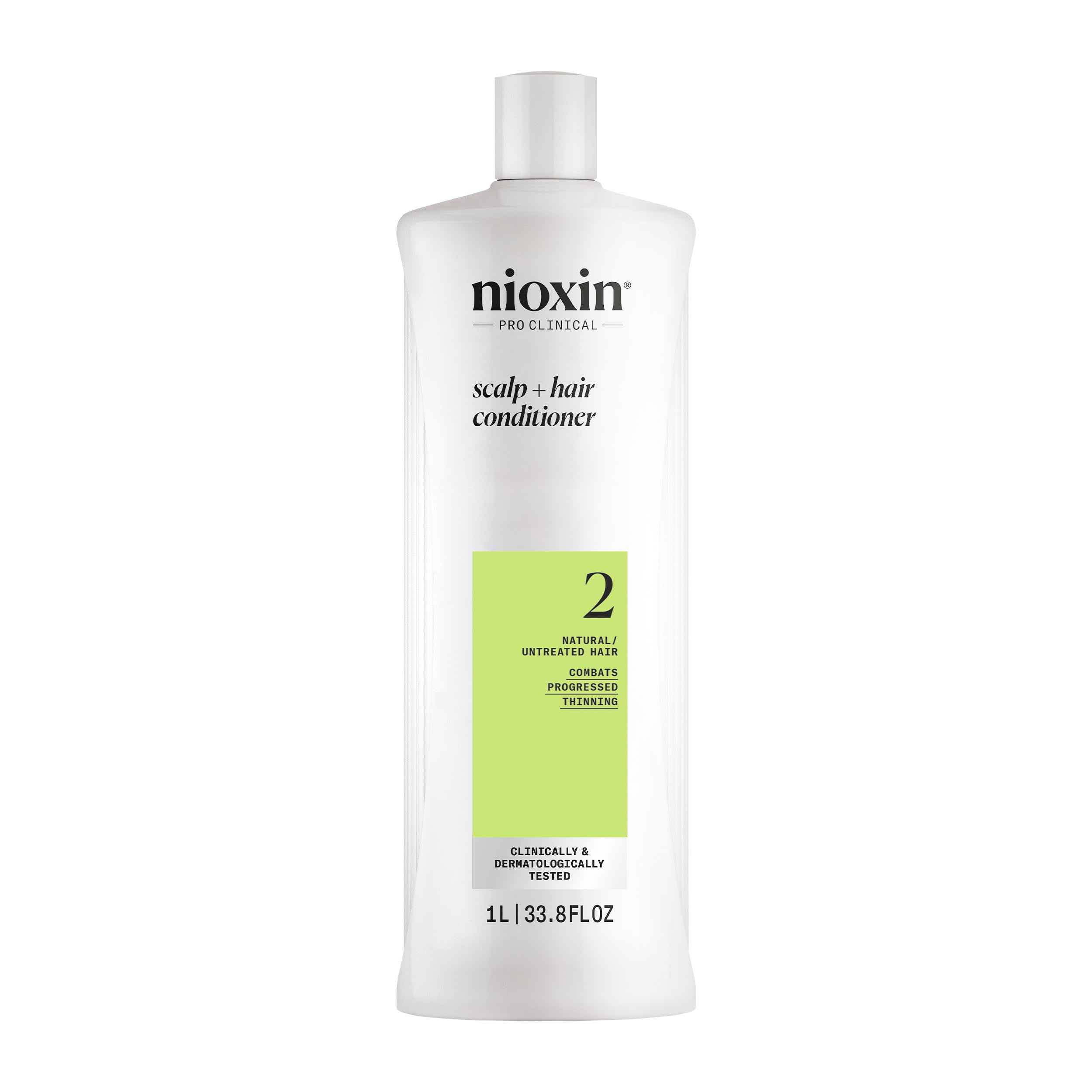 NIOXIN front packaging showing System 2 conditioner and fuller-hair benefit