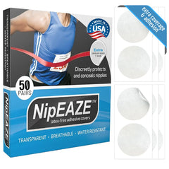 NipEaze front packaging showing 50 pairs and clear protective discs