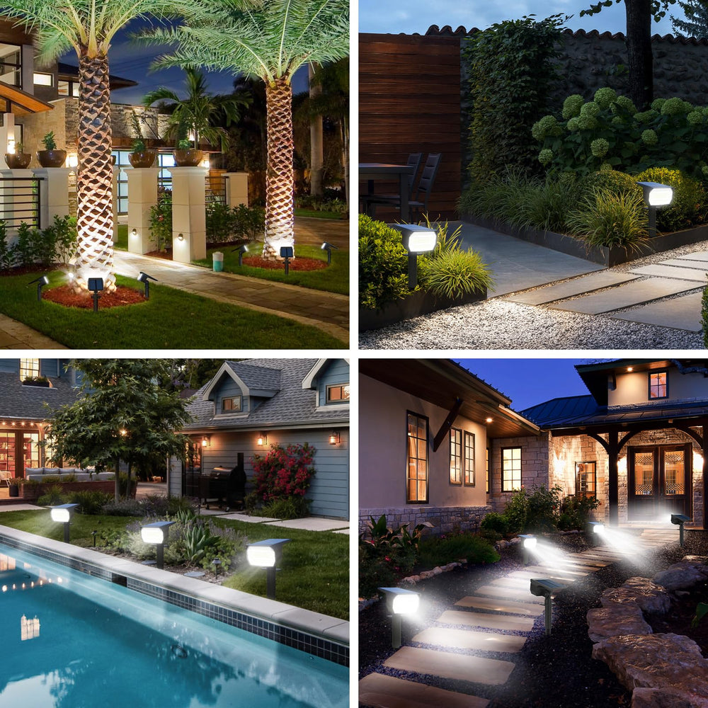 nipify spike installation in garden demonstrating easy ground mounting and targeted accent lighting