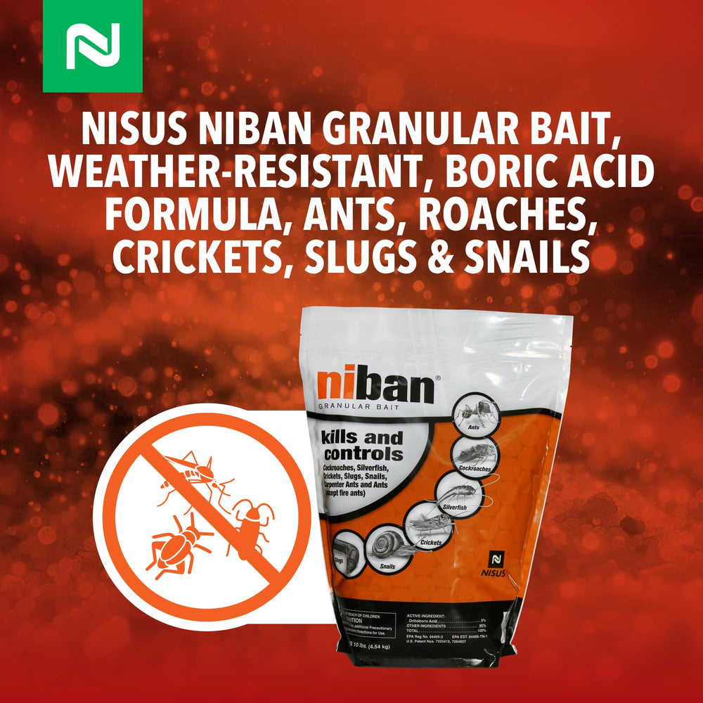 Nisus Niban granules applied along foundation to block pest entry