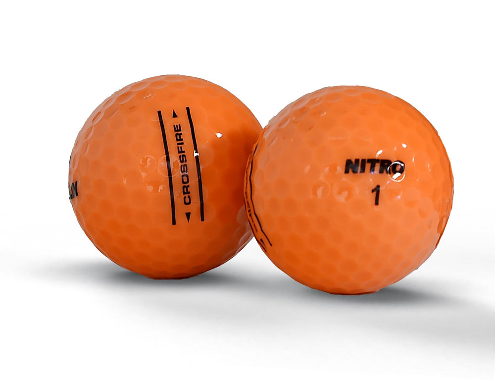 Nitro Crossfire close-up of dimple pattern and Surlyn cover highlighting durable feel and spin control