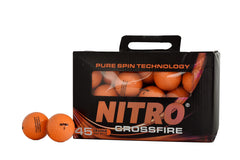 Nitro Crossfire front packaging in orange showing 45-pack and clear branding benefit visibility