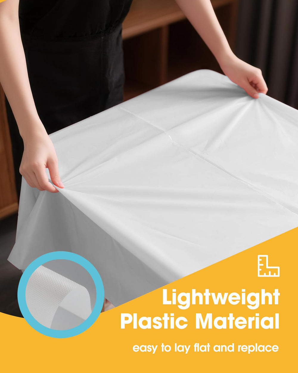 Niuara tablecloth on 6ft table showing full waterproof coverage