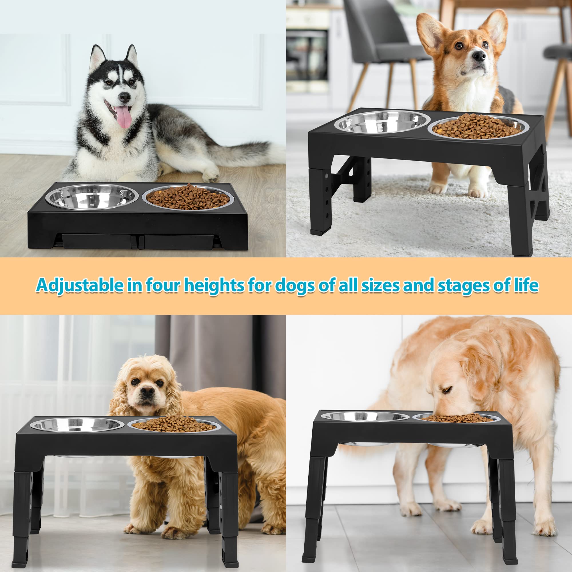 Niubya anti-slip feet and rubber rim image showing stable, quiet dining