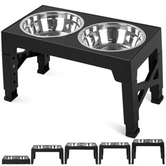 Niubya front view of elevated dog bowl showing tidy feeding setup and convenience