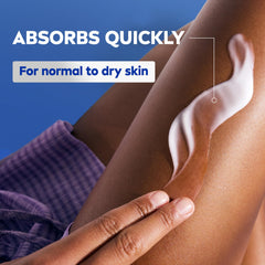 NIVEA lotion applied to forearm demonstrating fast absorption and non-greasy feel
