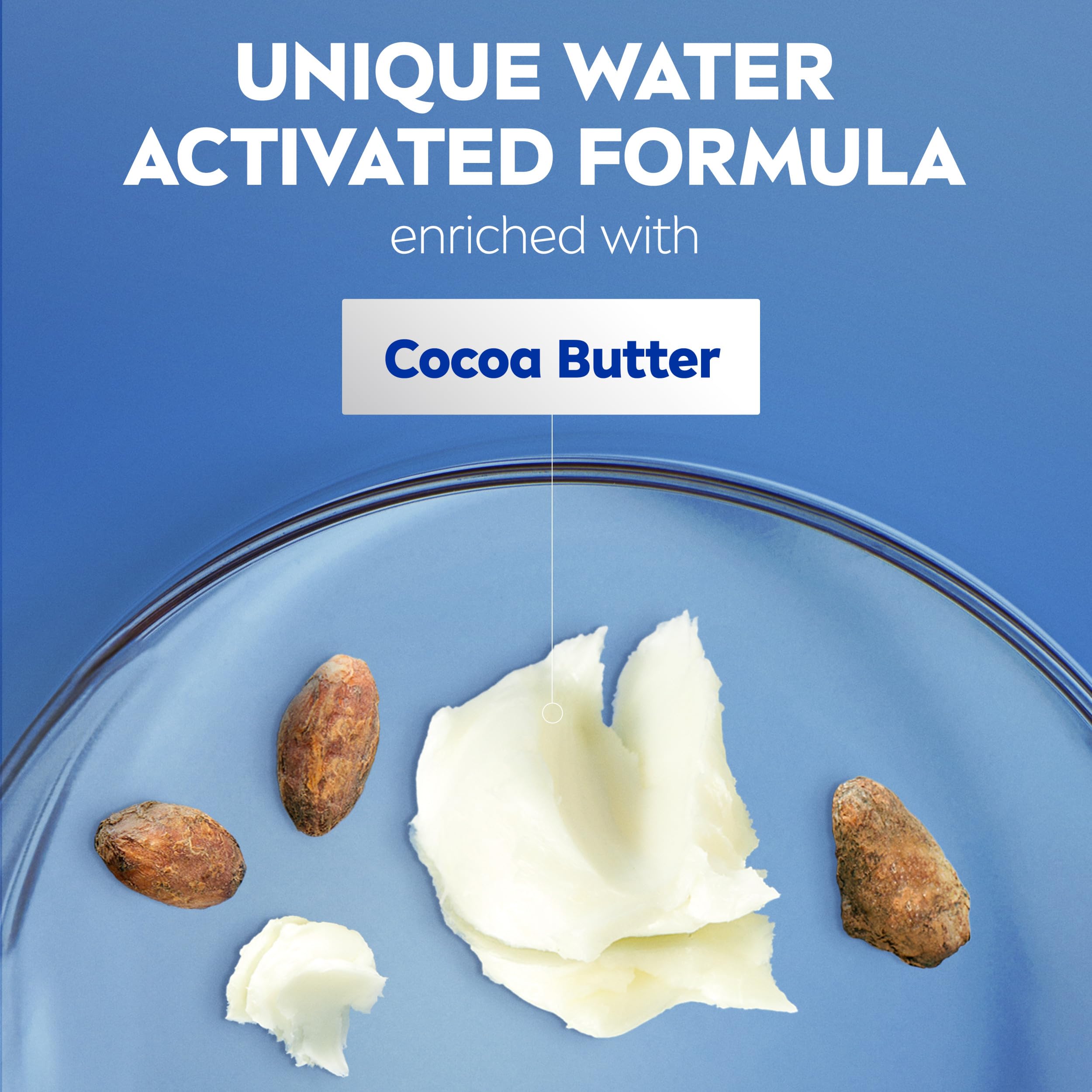 NIVEA texture close-up demonstrating creamy cocoa butter formula for deep moisture