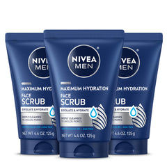NIVEA MEN front packaging showing three tubes and easy identification benefit